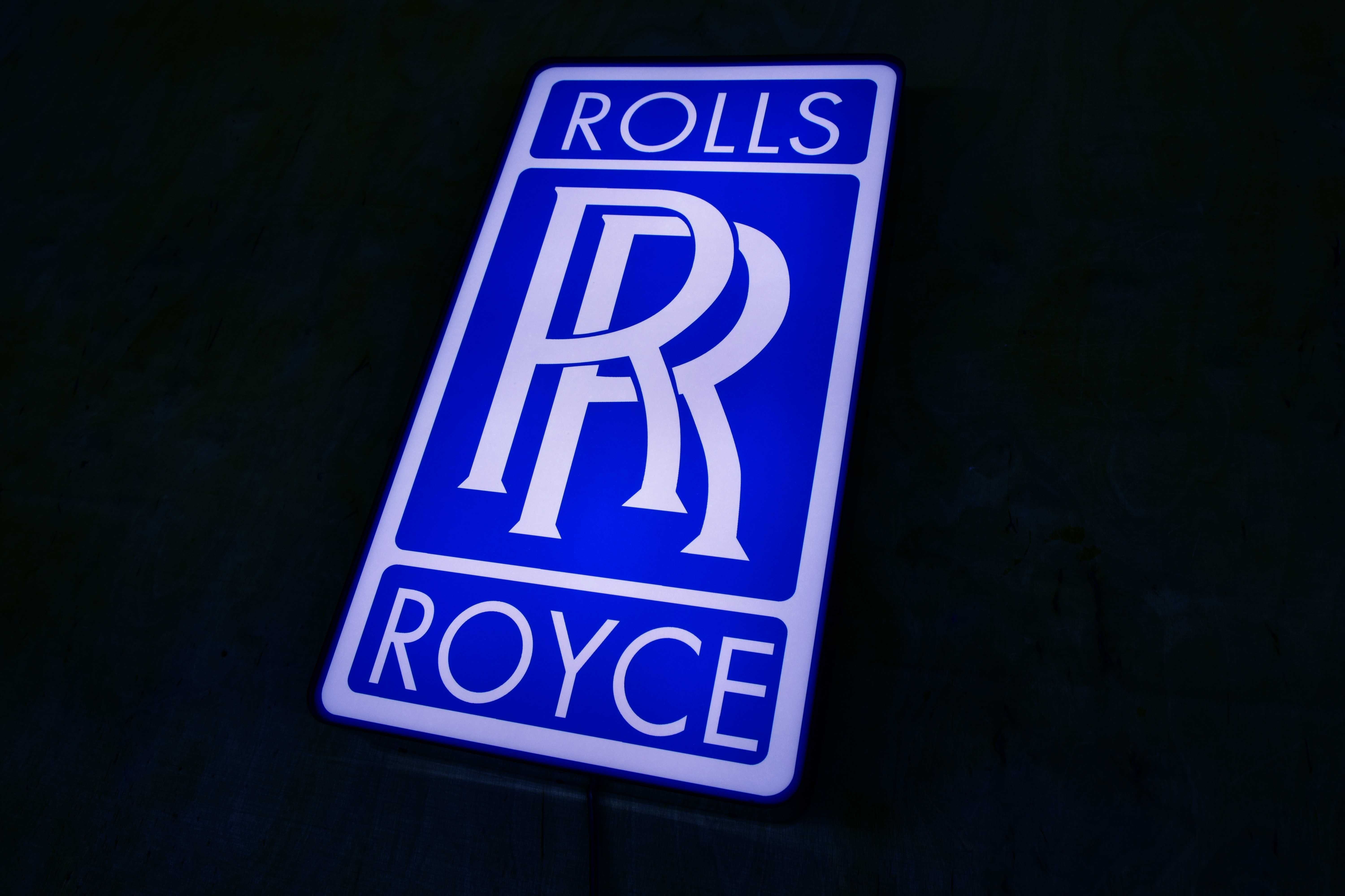 Reklama ROLLS ROYCE, Podświetlane Logo, Neon LED, Znaczek 3D, Prezent