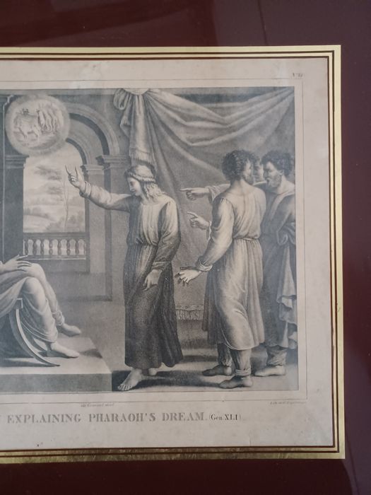 Gravura antiga com moldura