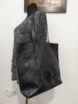 Czarna torba shopper - gwiazdki