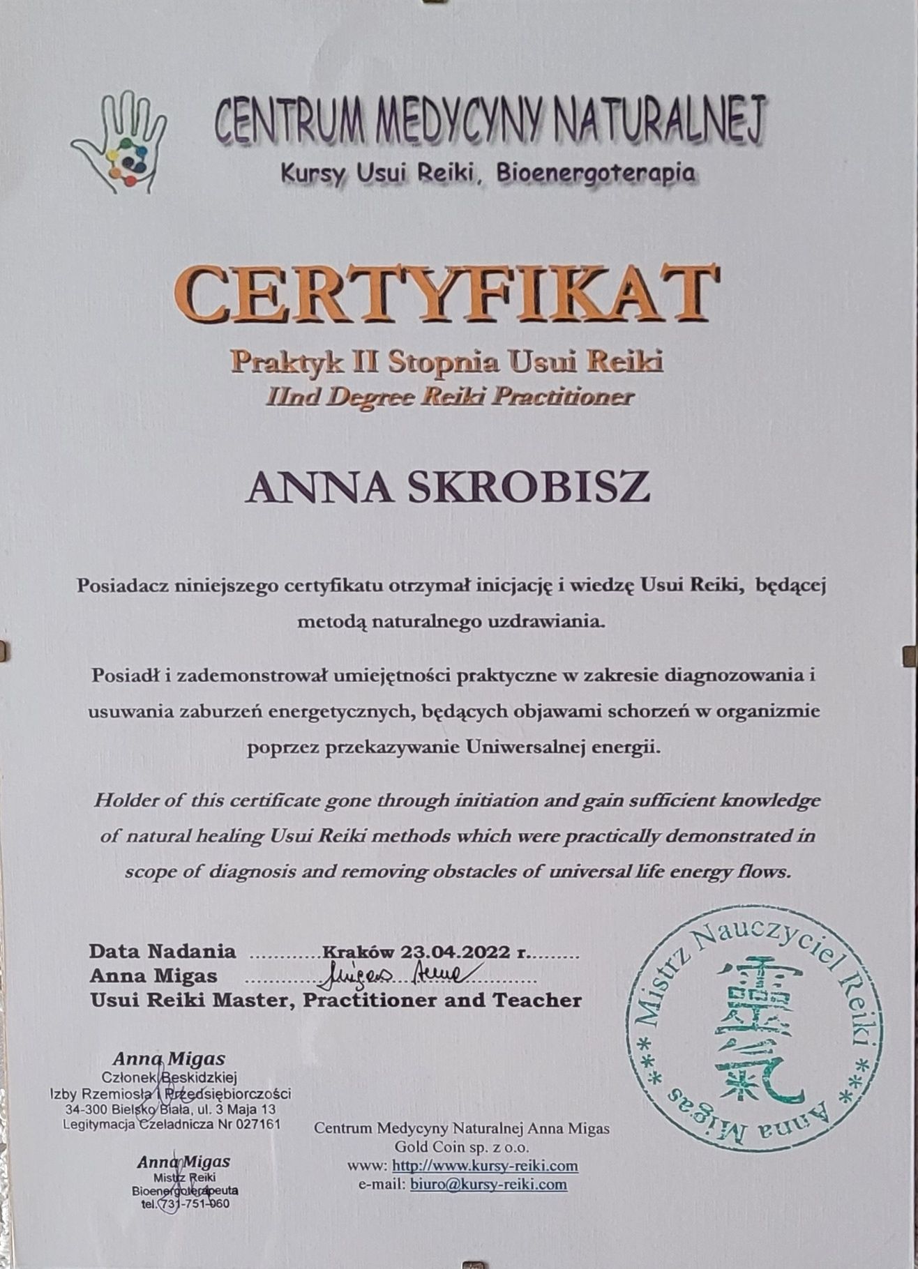 REIKI- TAROT Anna Skrobisz