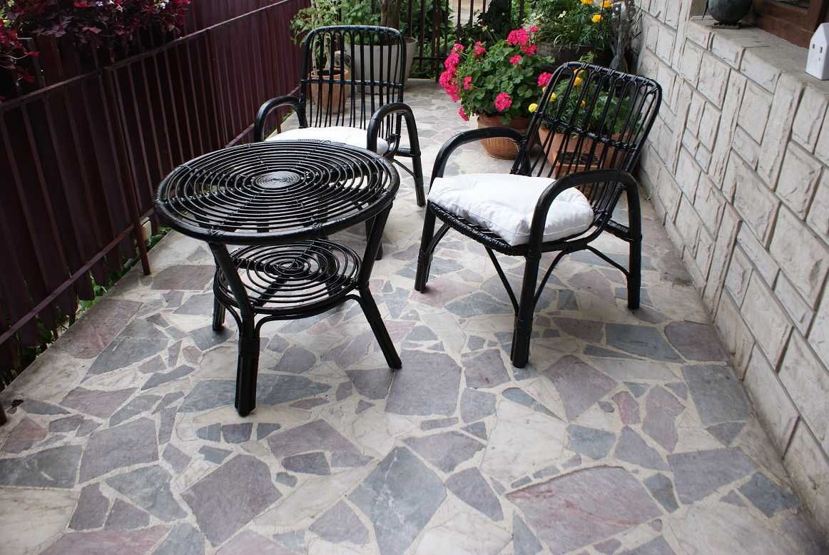 Komplet rattanowy Boho Czarny Rattan ! 2+1 ! Piękny Wysyłka !
