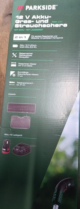 Nożyce akumulatorowe do trawy i krzewów 2w1 PARKSIDE PGSA 12 A1 12V