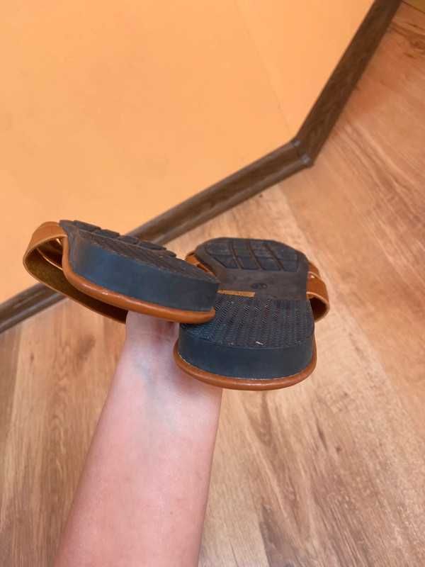 41 nowe klapki buty plaskie eko skora braz karmel