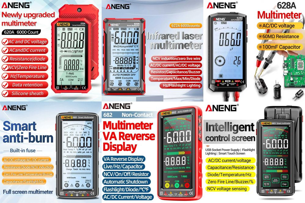 ANENG 620A 622A 628A 681 682 и 683 Smart тестер мультиметр AC/DC, NCV