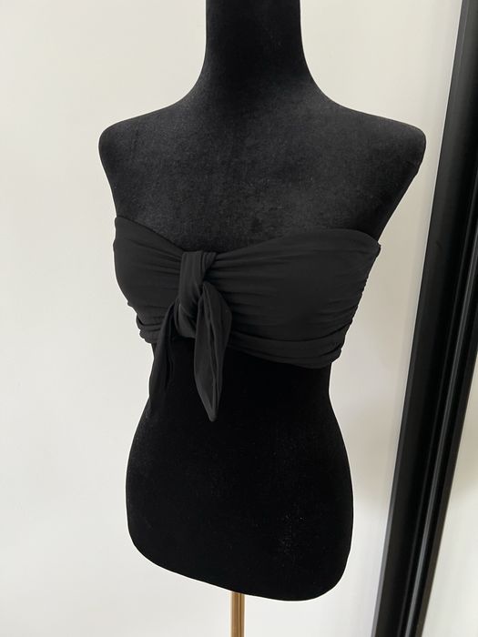 Czarny biustonosz, stanik, kostium kąpielowy, opaska, bikini, Etam, XS