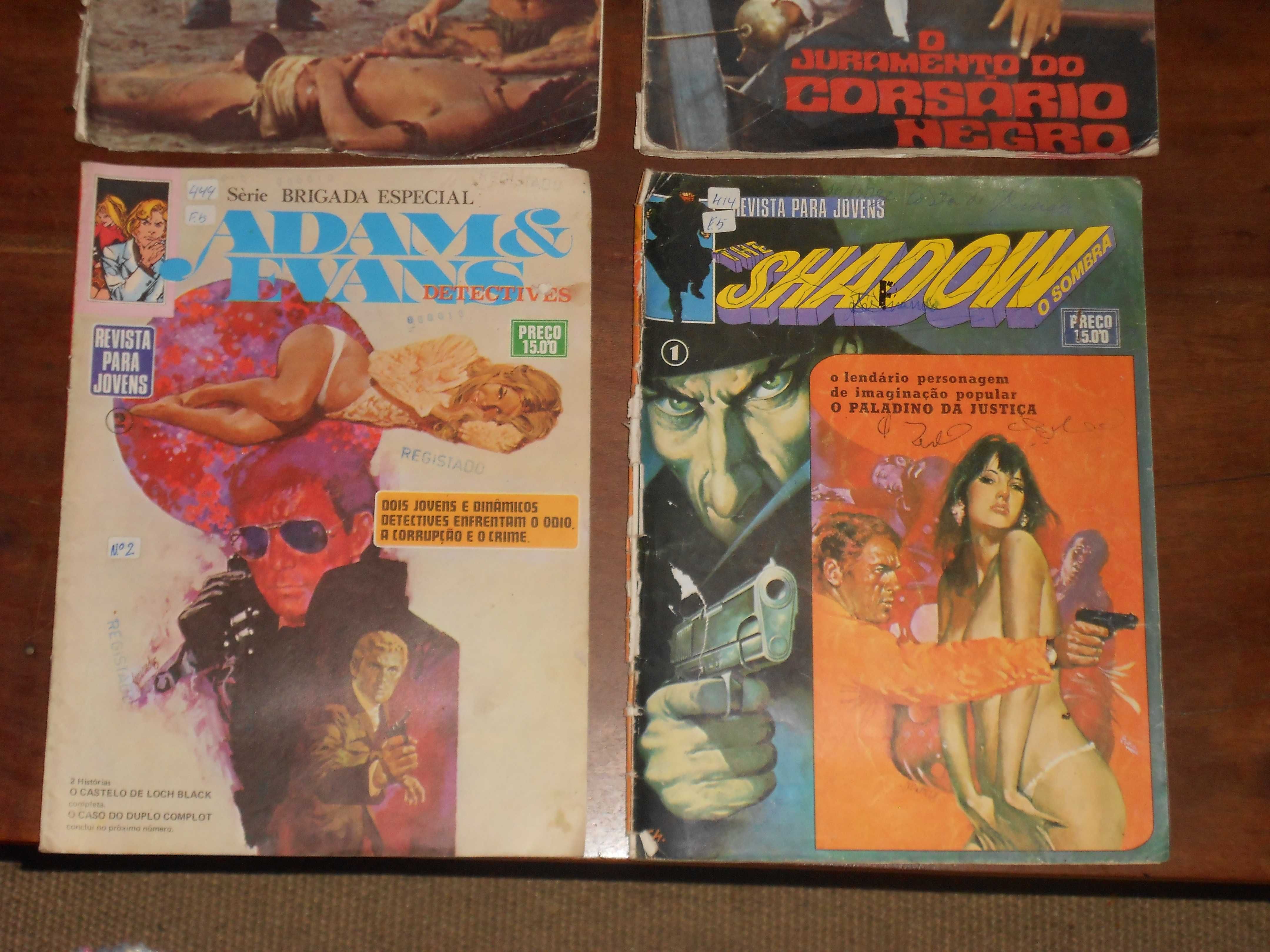Revistas antigas Jovens Salgari Corsario Negro Shadow Brigada Especial