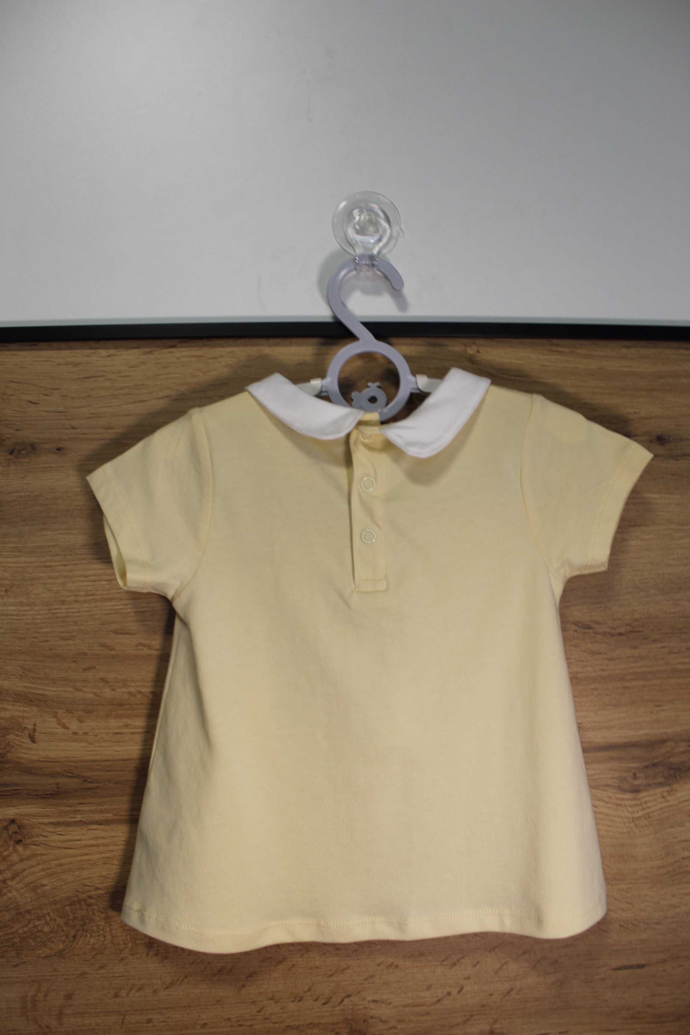 Жовта туніка футболка з білим комірцем TU, для віку 1-2 року, акція