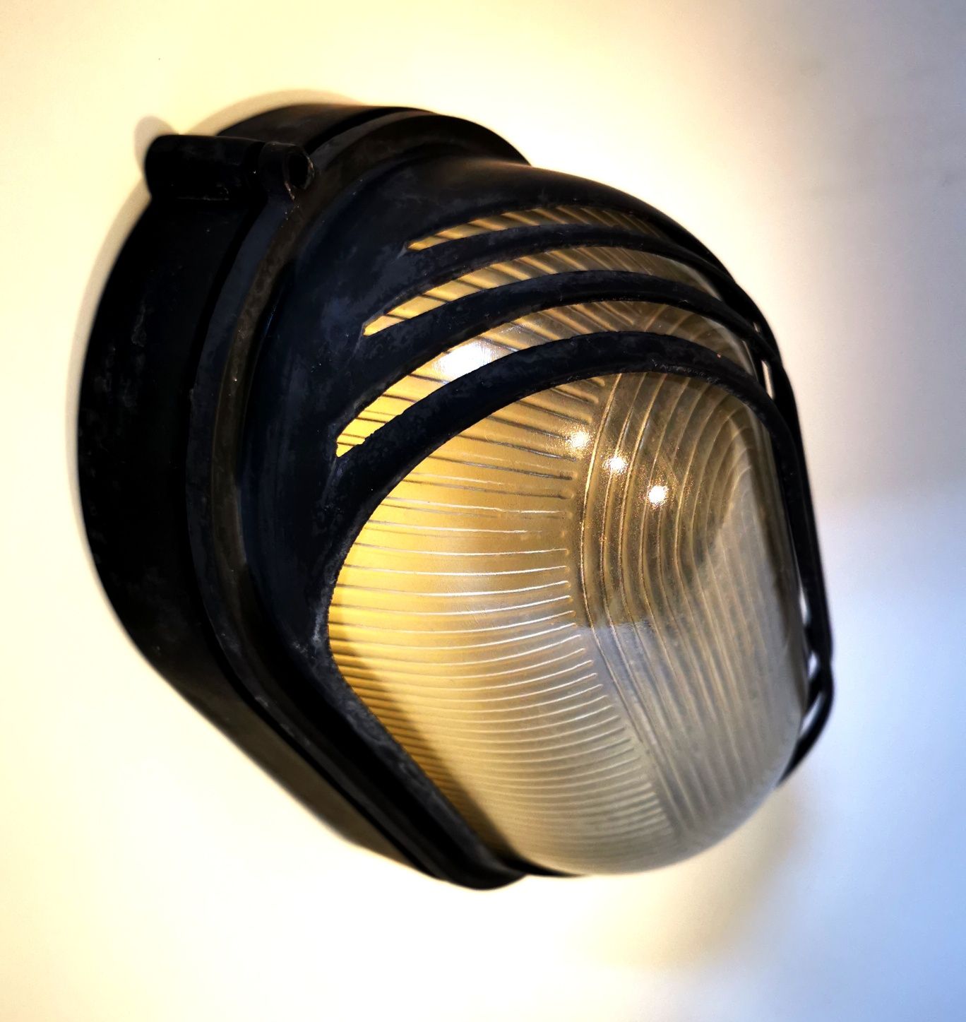 Duża Lampa zewnętrzna kinkiet czarna metal +szkło
