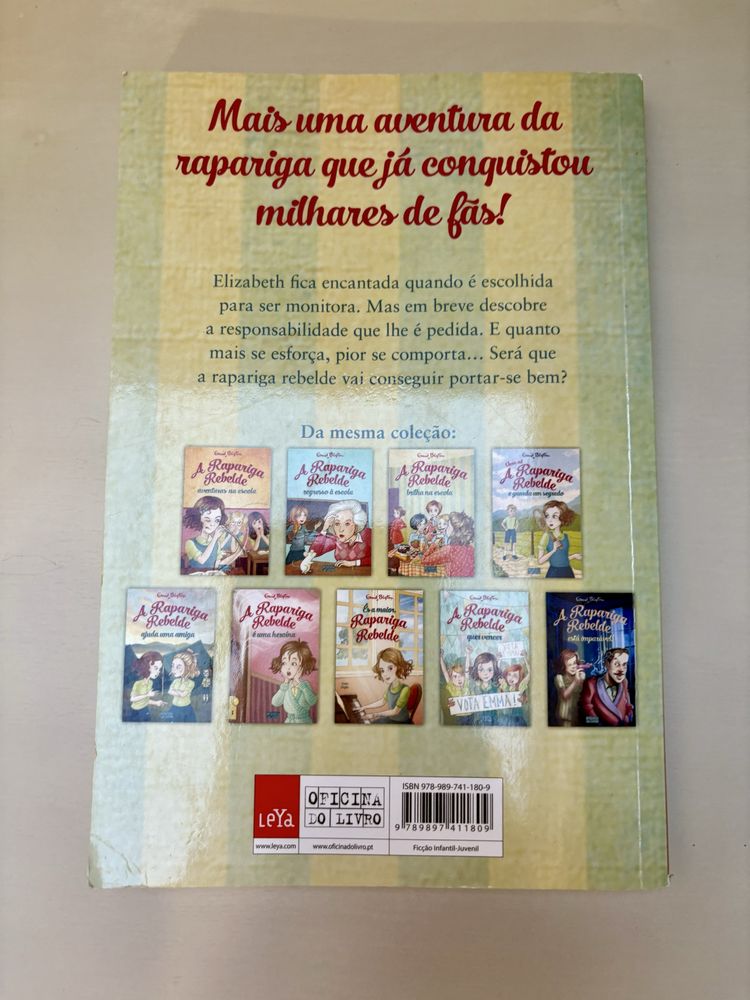 Livro “A rapariga rebelde brilha na escola” de Enid Blyton como novo