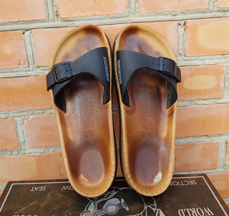 Birkenstock унисекс шлепанцы сандалии кожаные пробка оригинал 40