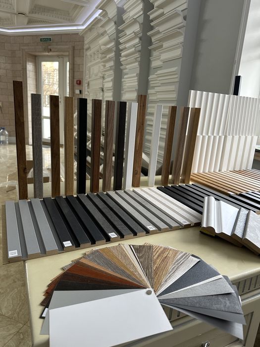 Декор панелі 3д рейки планки ламелі панелі реєчки перегородки мдф