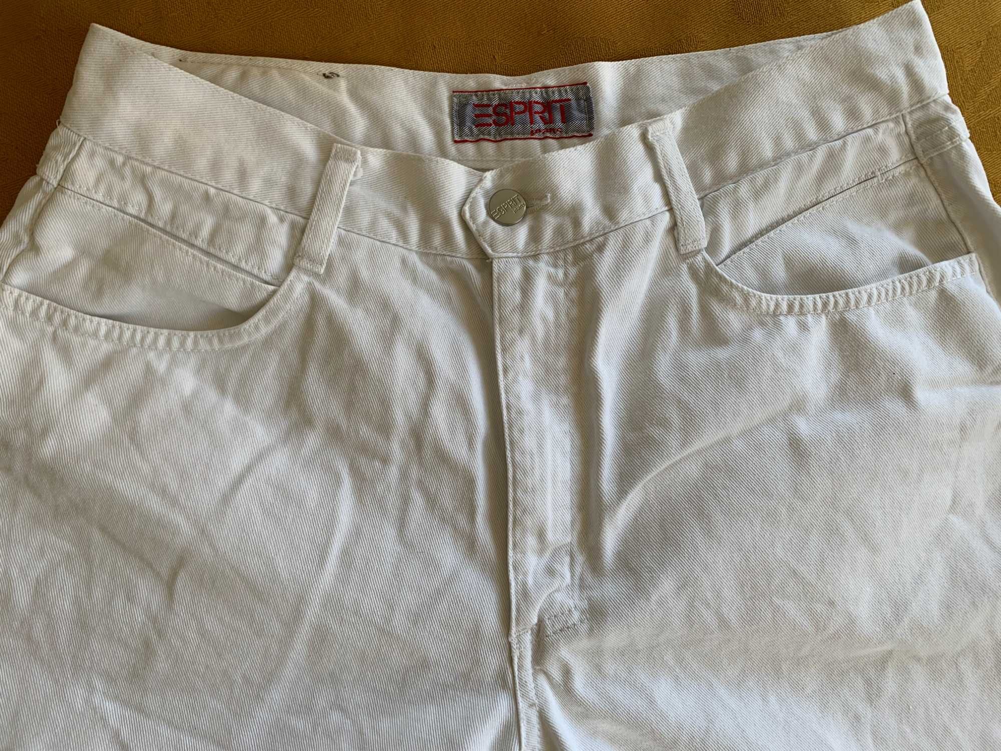 Białe krótkie spodenki jeansowe szorty Esprit roz. XL 42