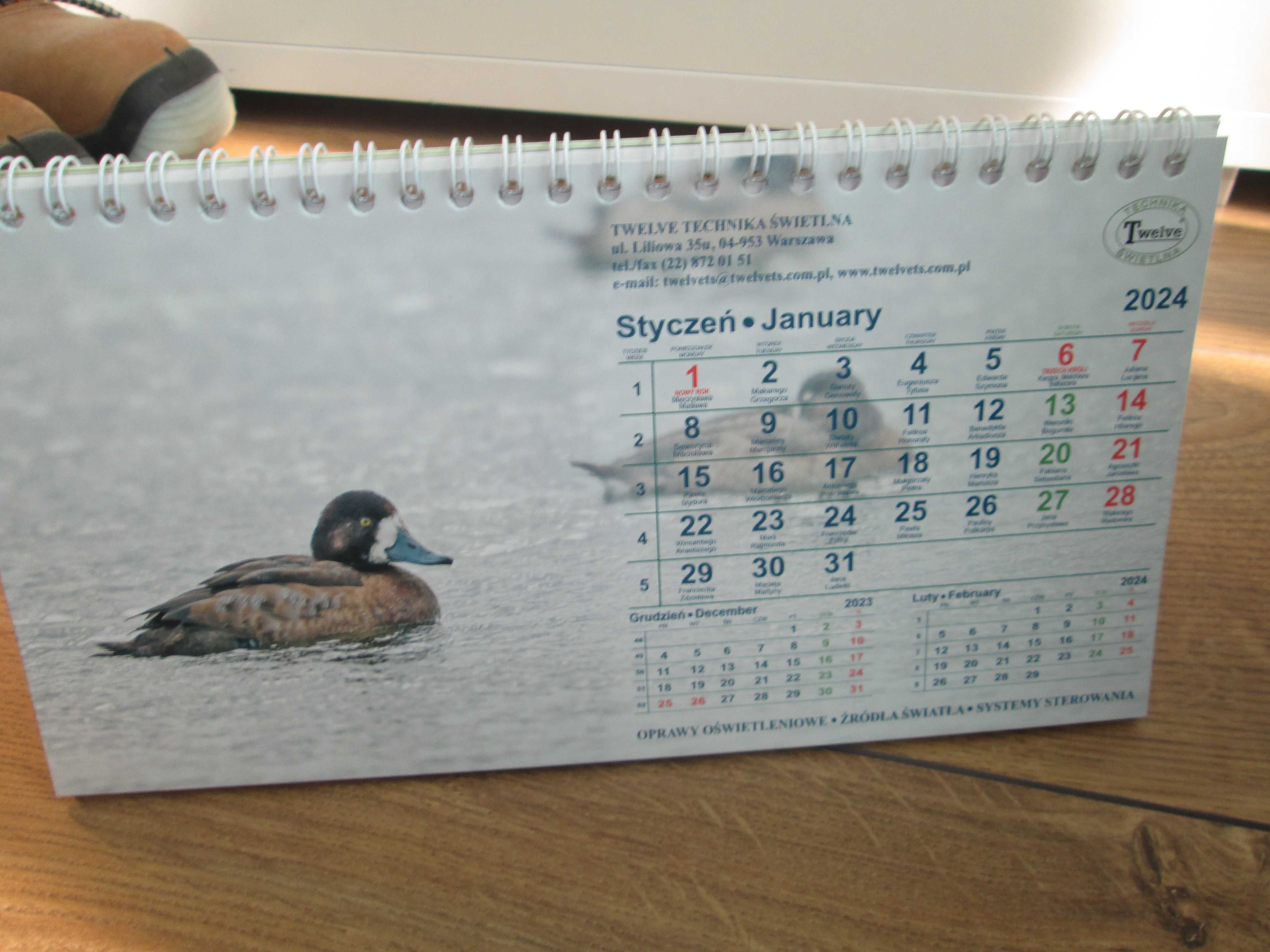 kalendarz na biurko, nowy, 23x12cm, dorzuce gratis do innych zakupów