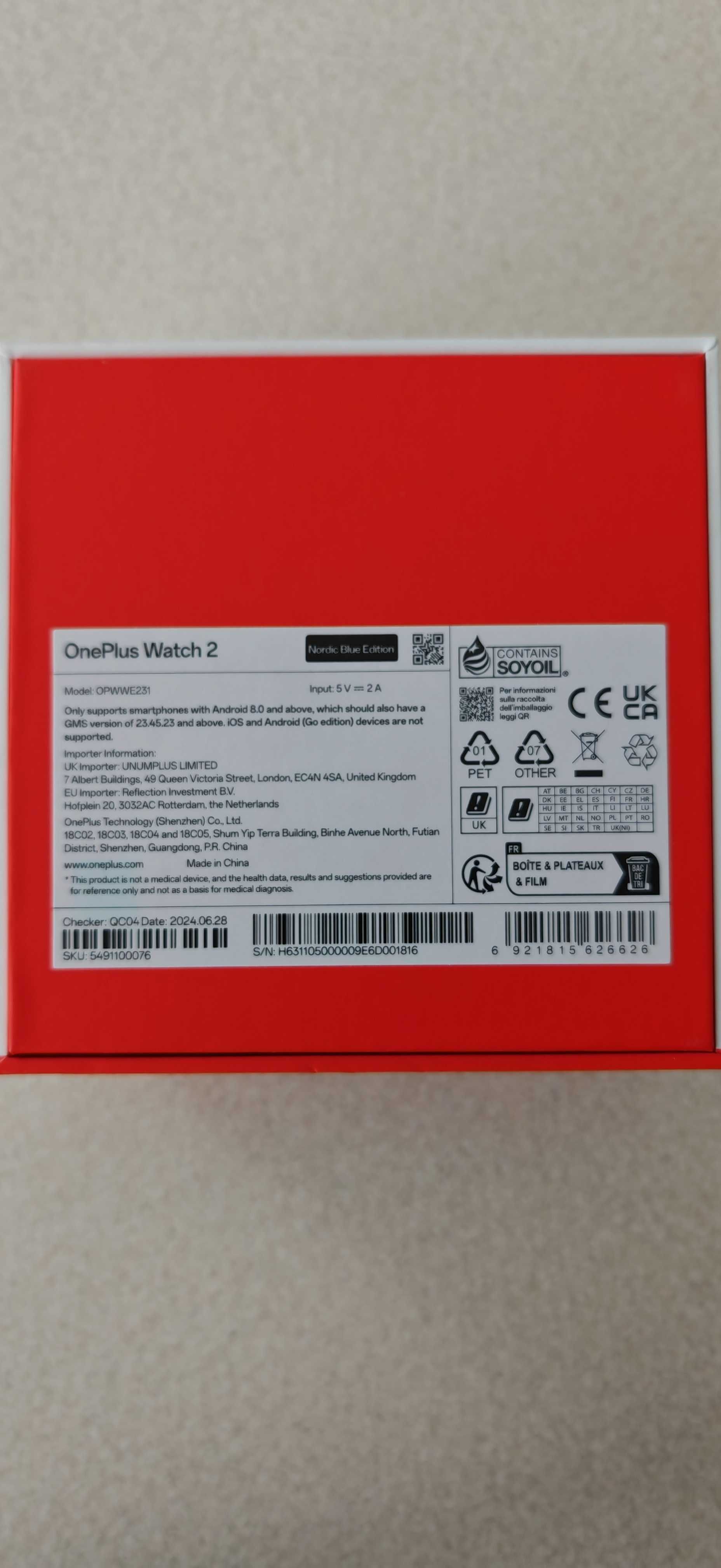 OnePlus Watch 2 Nordic Blue Edition - Gwarancja, Stan Idealny!