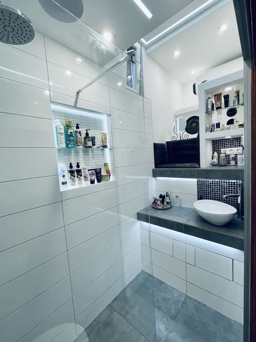 Kabina prysznicowa walk in 90x200 cm – szkło + wspornik