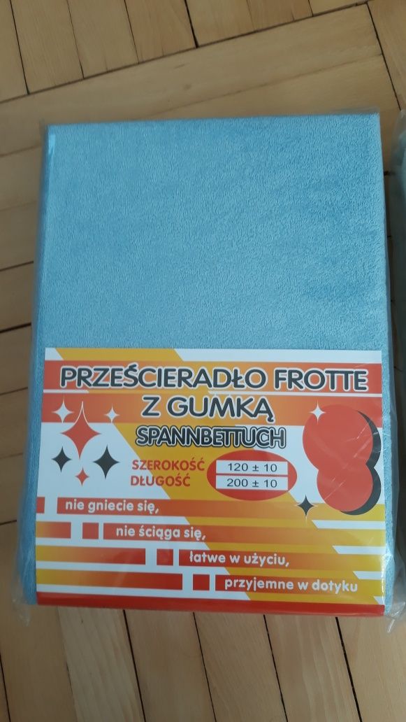 Prześcieradło frotte z gumką (120×200 cm) , komplet