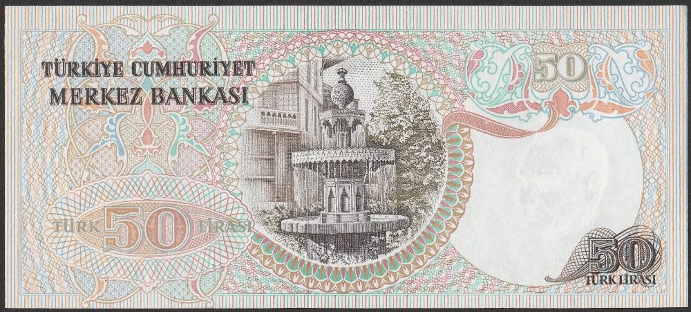 Turcja 50 lirasi 1970 - Ataturk - stan bankowy UNC