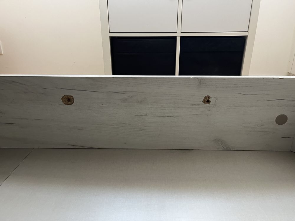 Cama casal | Sommier de madeira WOODSPACE | 1,90 x 1,40 | cor snow