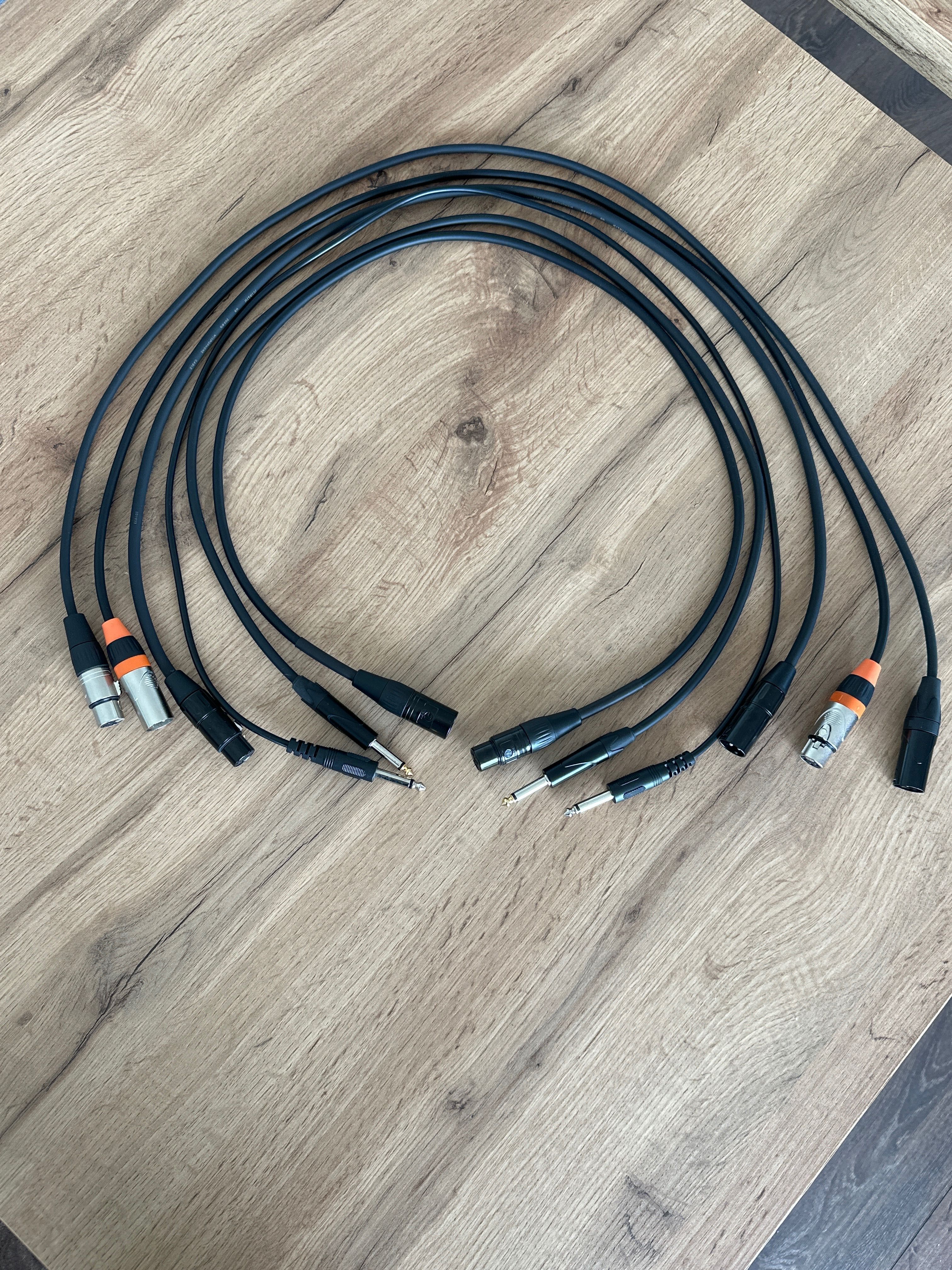 Kabel XLR 1 metr i Jack 6 sztuk