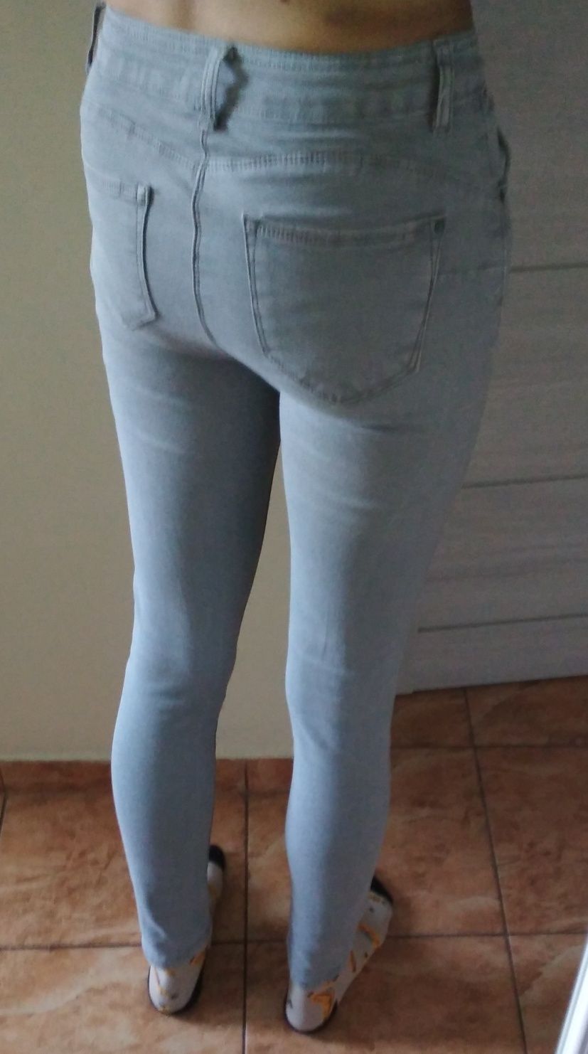 Nowe damskie szare rurki jeansy rozm S