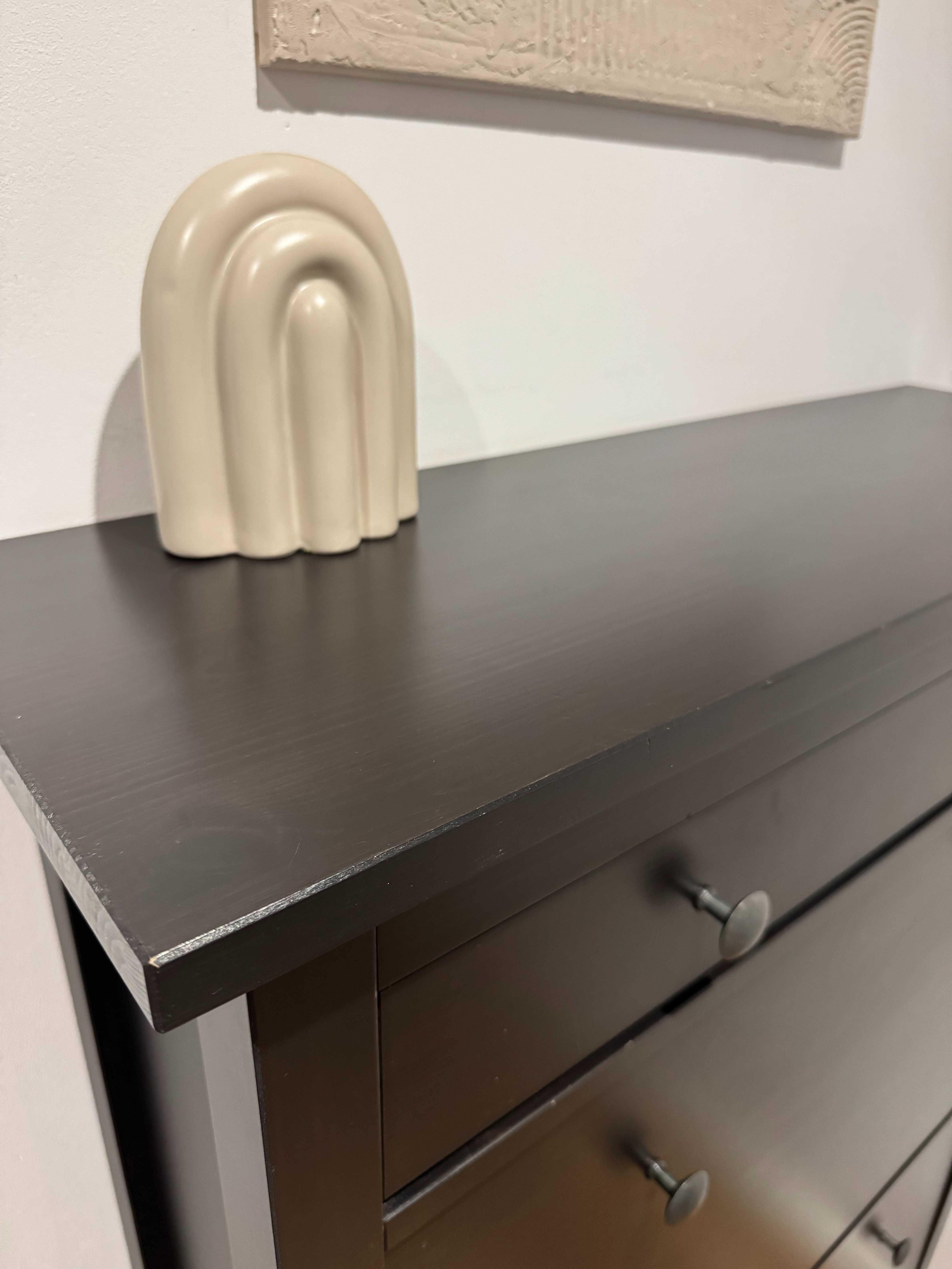 HEMNES Szafka na buty, 2 przegrody, czarnobrąz, 89x30x127 cm
