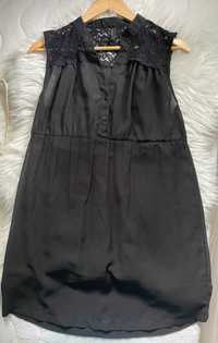 Czarna bluzka damska tunika na lato / Rozmiar XL