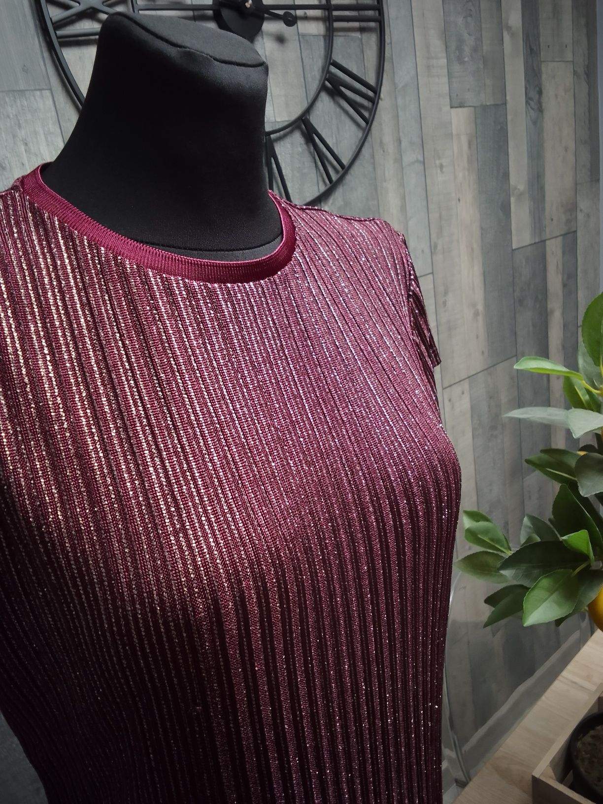 Ted Baker bordowa bluzka połyskująca M
