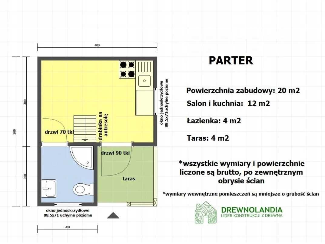 Domek ogrodowy Drewnolandia 500 x 400 cm