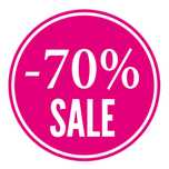 naklejka sale 70% do sklepu na szybę sale 70%, wyprzedaż 70%