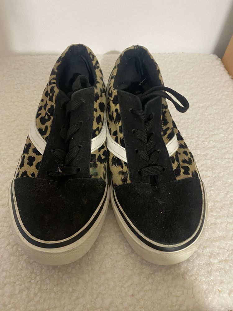 Buty damskie trampki panterka