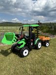 MEGA Traktor na akumulator dla dzieci Z Przyczepą 24V 2x200W Zielony