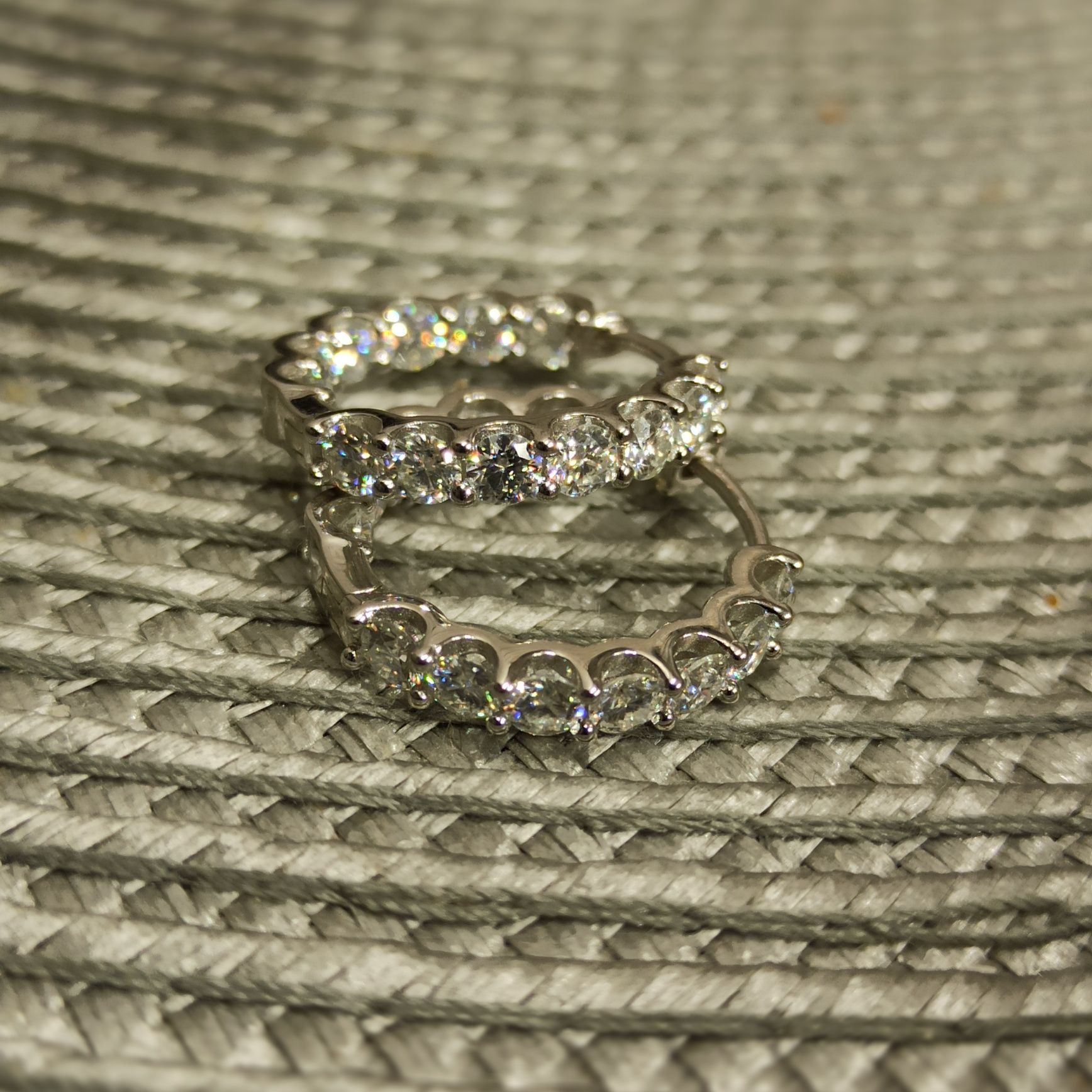 Сережки кільце з муассанітами діамантами конго
