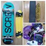 Patins capacete skate pequeno e normal