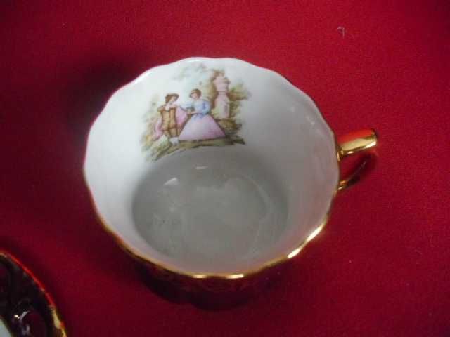 Conjunto de chávena e pires Japonês vintage da Ohashi China 1932
