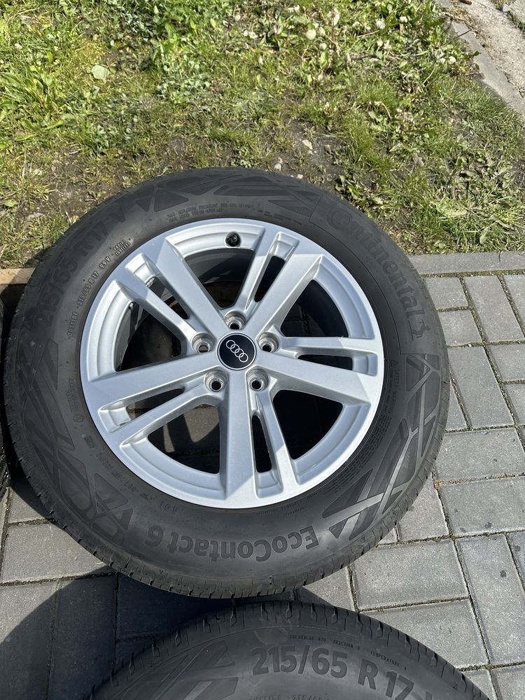 Koła Audi 5x112 R17 ET 40 215/65 17 Opony Conitnental dot 49/22 Nowe