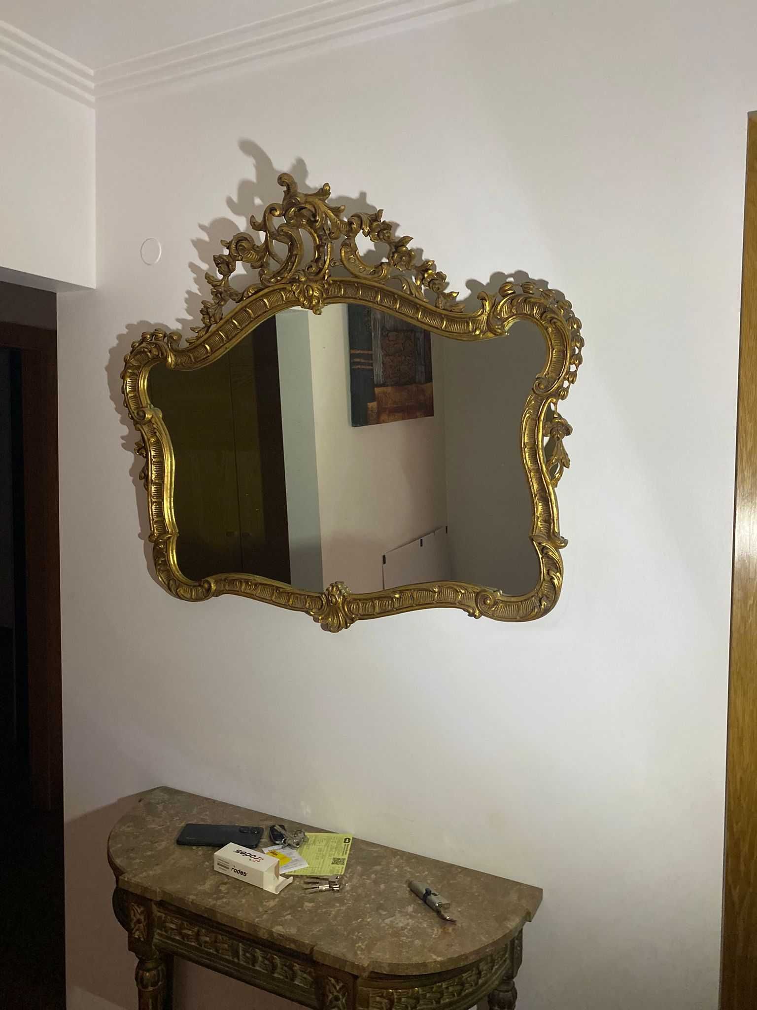 Conjunto entrada Móvel + Espelho com detalhes