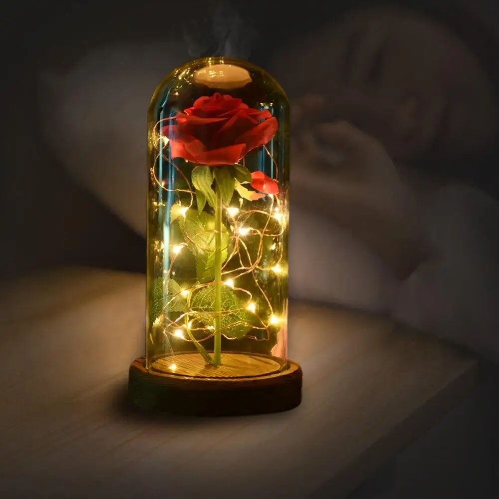 Роза в колбе с LED подсветкой Большая №A52 красная