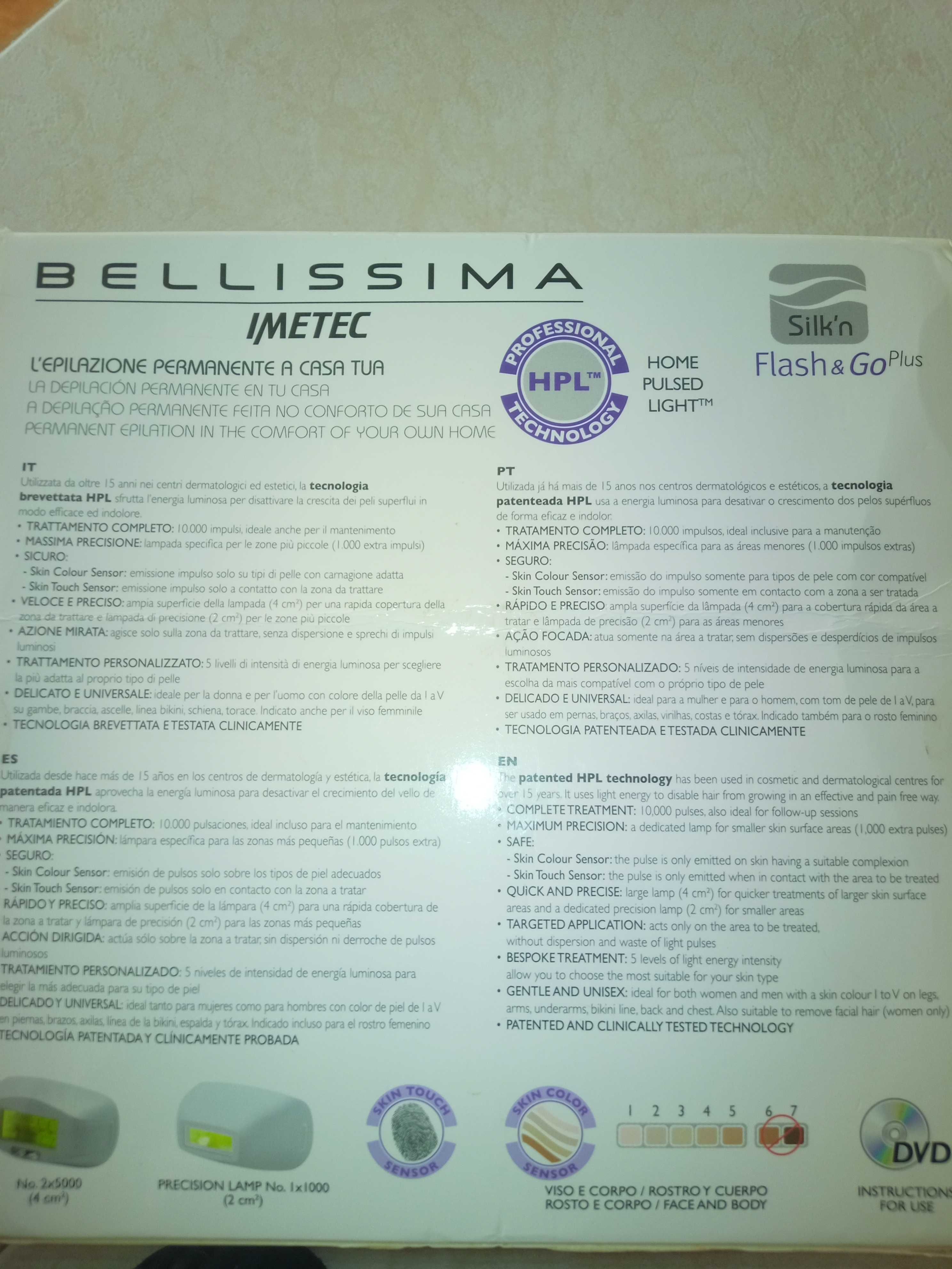 Depiladora por Luz Pulsada "Belíssima Imetec Flash &Go Plus"