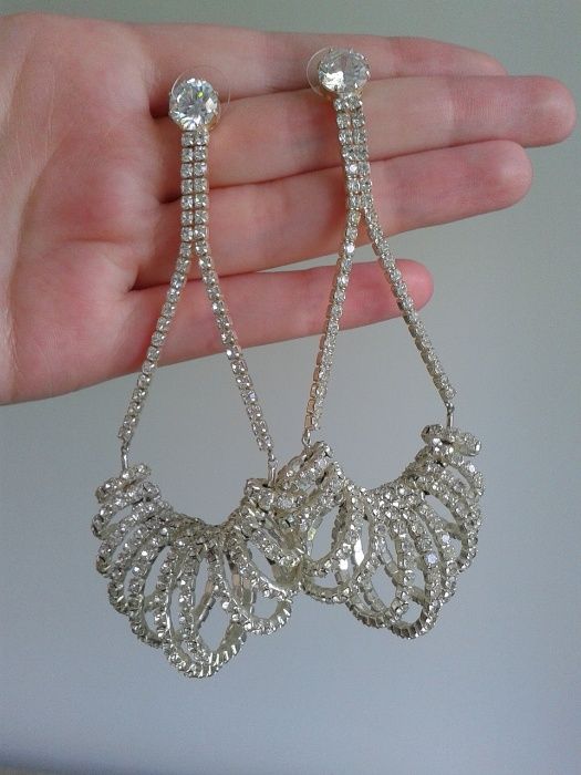 Серьги Swarovski,Шикарные сережки Сваровски,Эксклюзив,Длинные