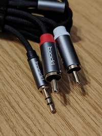 AUX HiFi аудио кабель Toocki 2 метра, 3,5мм на 2*RCA (тюльпаны)