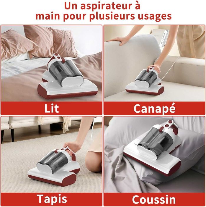 Suzao Odkurzacz do roztoczy do materacy, sof i mebli z lampą UV