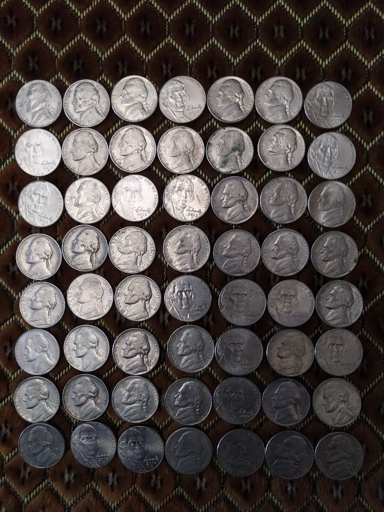 Монеты-коллекция -Five cents.Весь лот 9500 грн.
