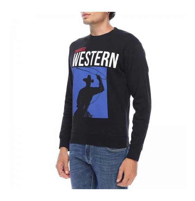 DSQUARED2 markowa włoska bluza WESTERN BLACK