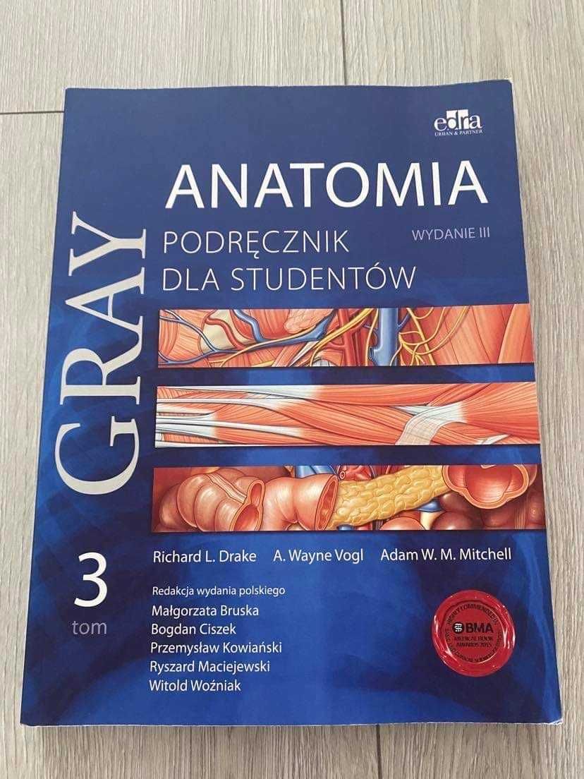 Anatomia Gray 1-3. Stan bardzo dobry