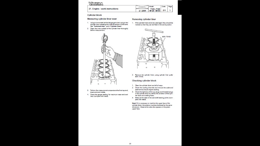 VALTRA M 120, M 130, M 150 instrukcja napraw