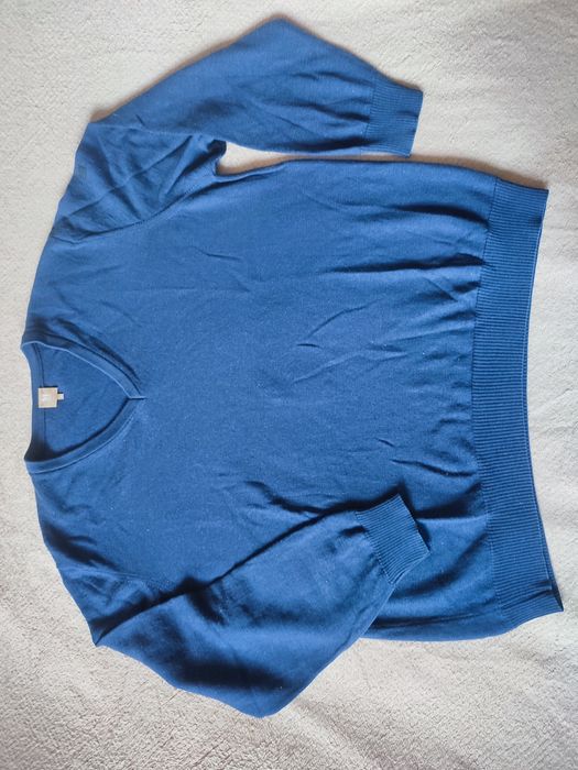 Sweter męski r. 56 XXL März merino granatowy w serek