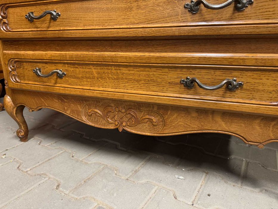 Sypialnia Ludwik szafa pięciodrzwiowa komoda łóżko szafki nocne zestaw