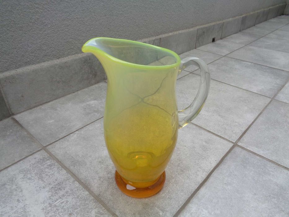 Stary duży dzbanek szklany lata 70-te Huta Szkła Ząbkowice Fiedorowicz