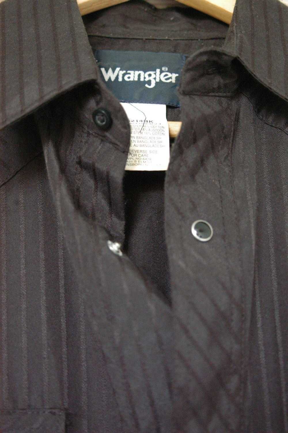 męska czarna koszula Wrangler - rozmiar M - kowbojska - westernowa