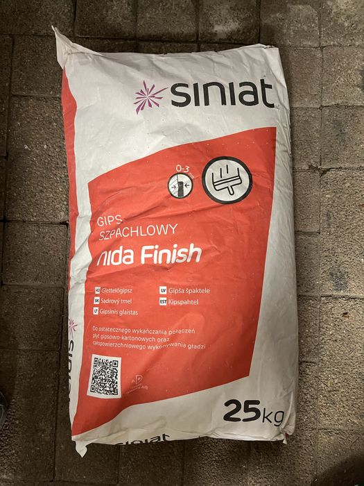Gips szpachlowy/ Klej gipsowy/  Nida Start/FINISH biały 25kg SINIAT